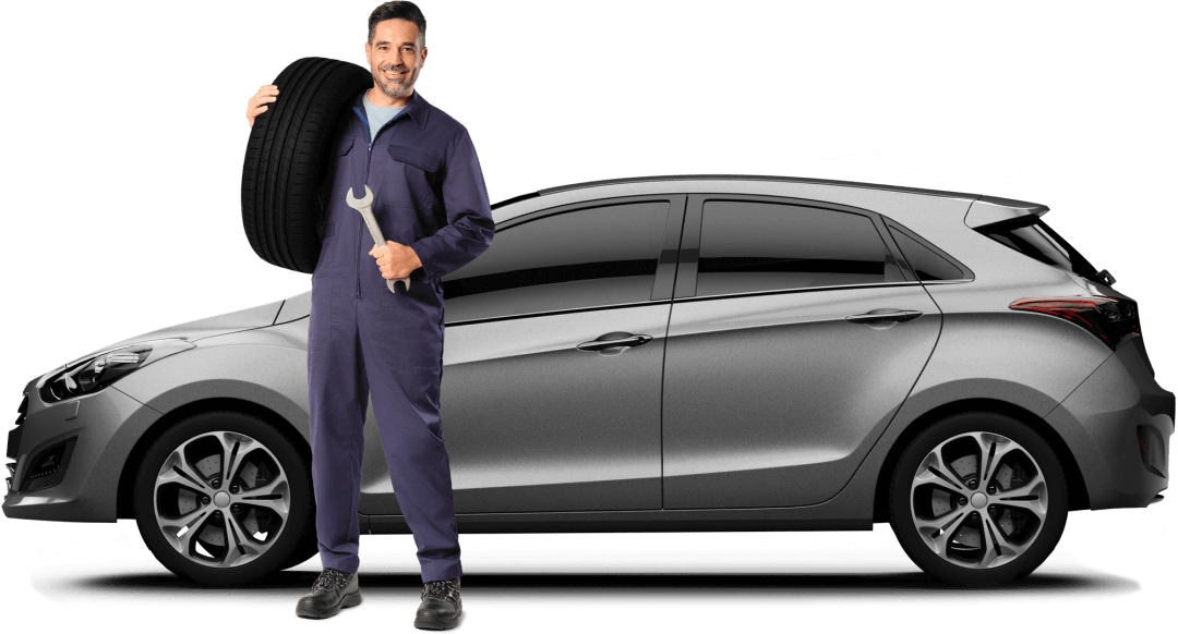 Serviço oficinas após venda mecânico com pneu