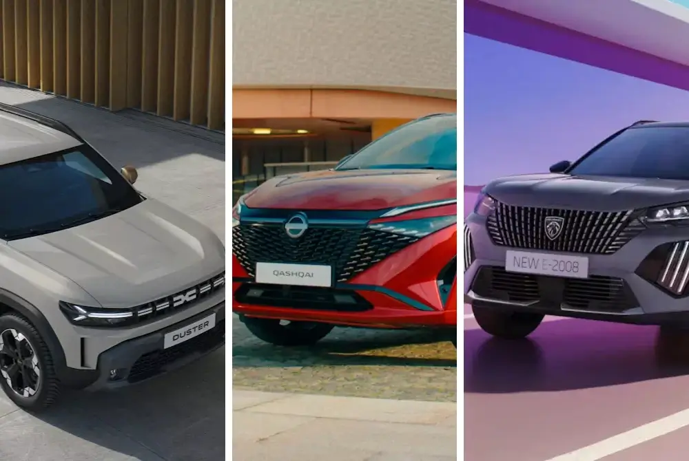 Dacia Duster, Nissan Qashqai e Peugeot 2008