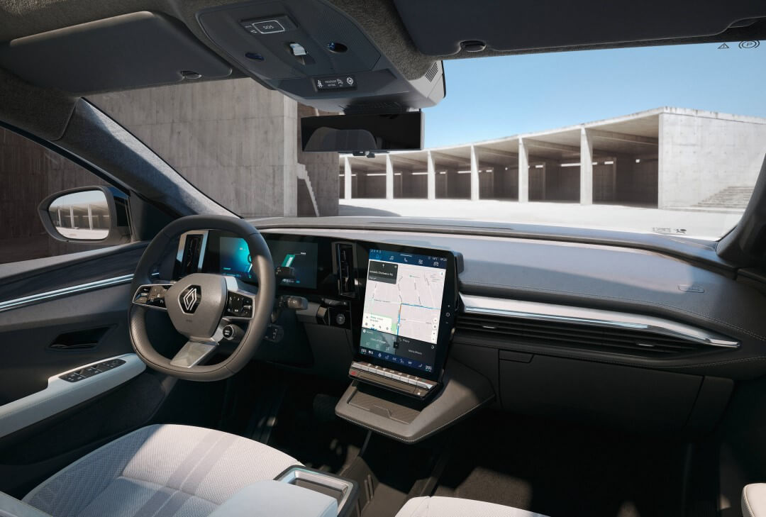 tecnologias do interior do renault scenic etech elétrico