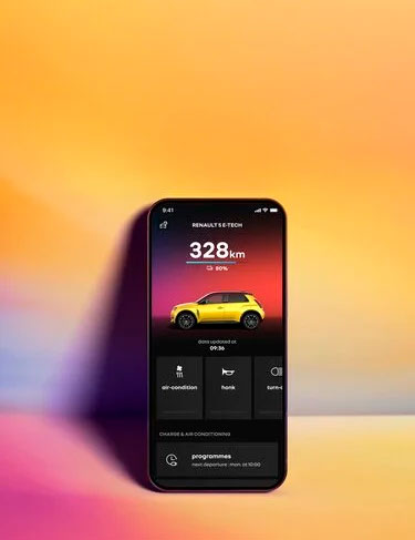 Encontre o seu automóvel — faróis Renault iluminados