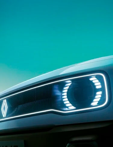Encontre o seu automóvel — faróis Renault iluminados