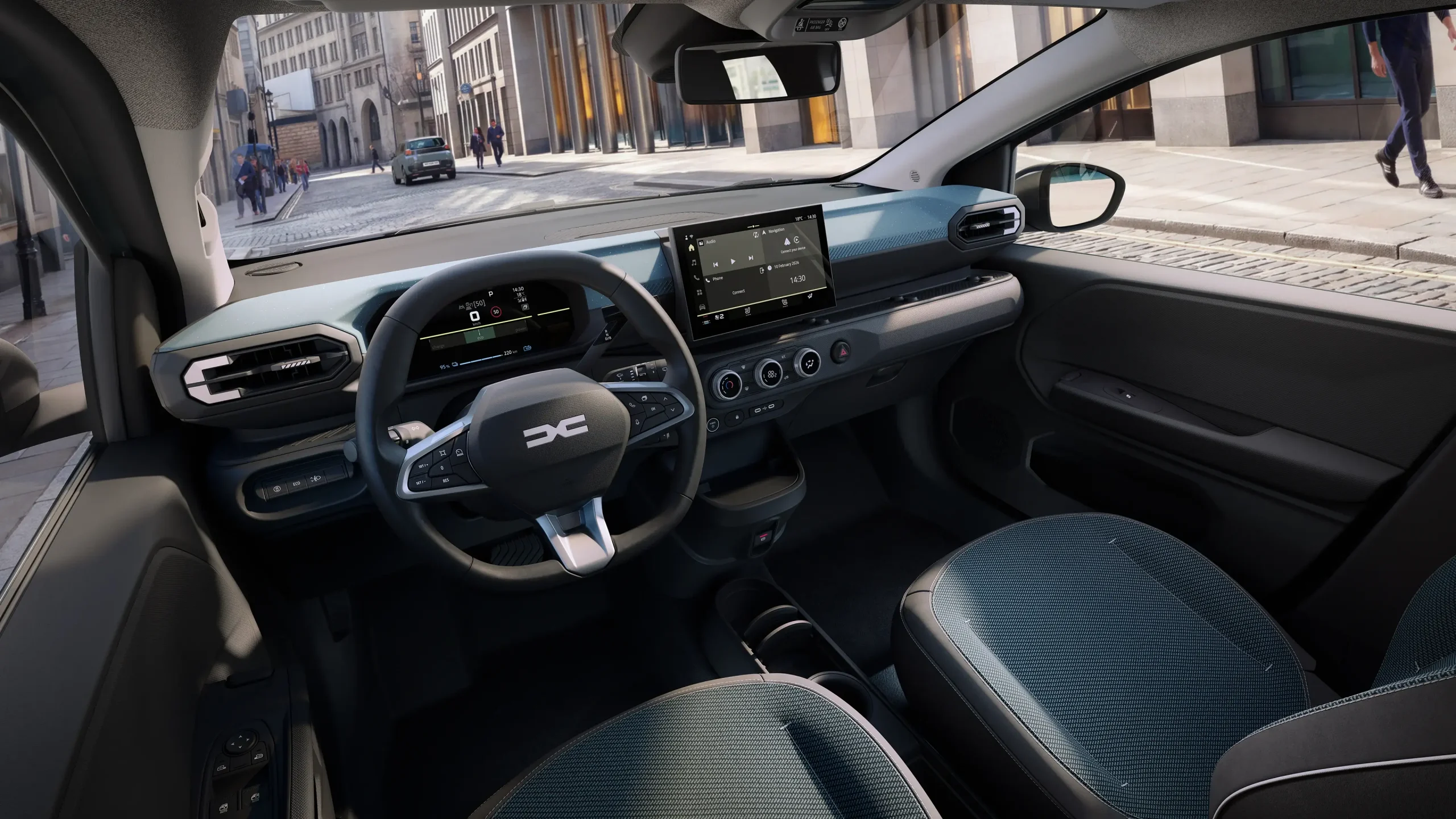 Vista interior do novo Dacia Spring