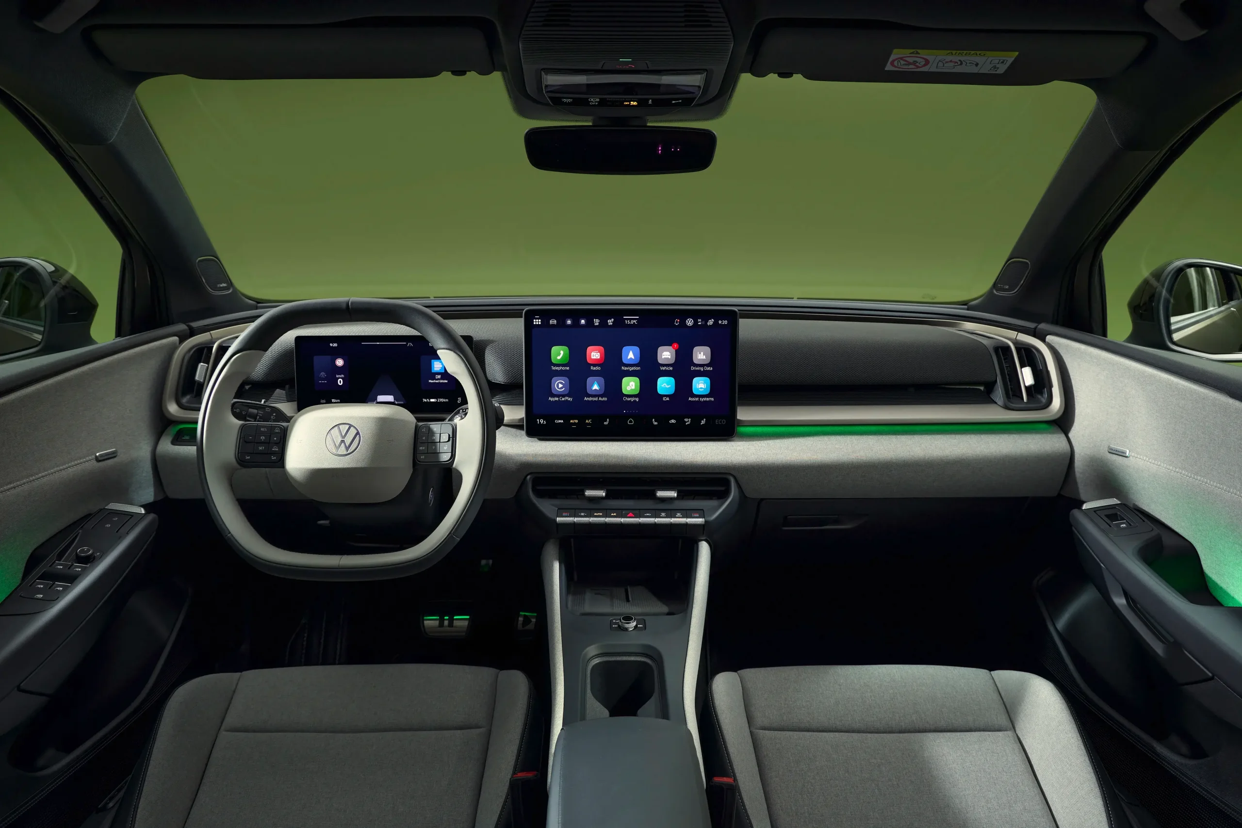 Vista interior do Volkswagen ID. Cross