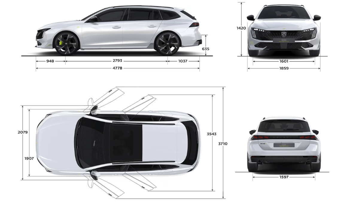 Dimensões 508 sw sport engineered (pse)