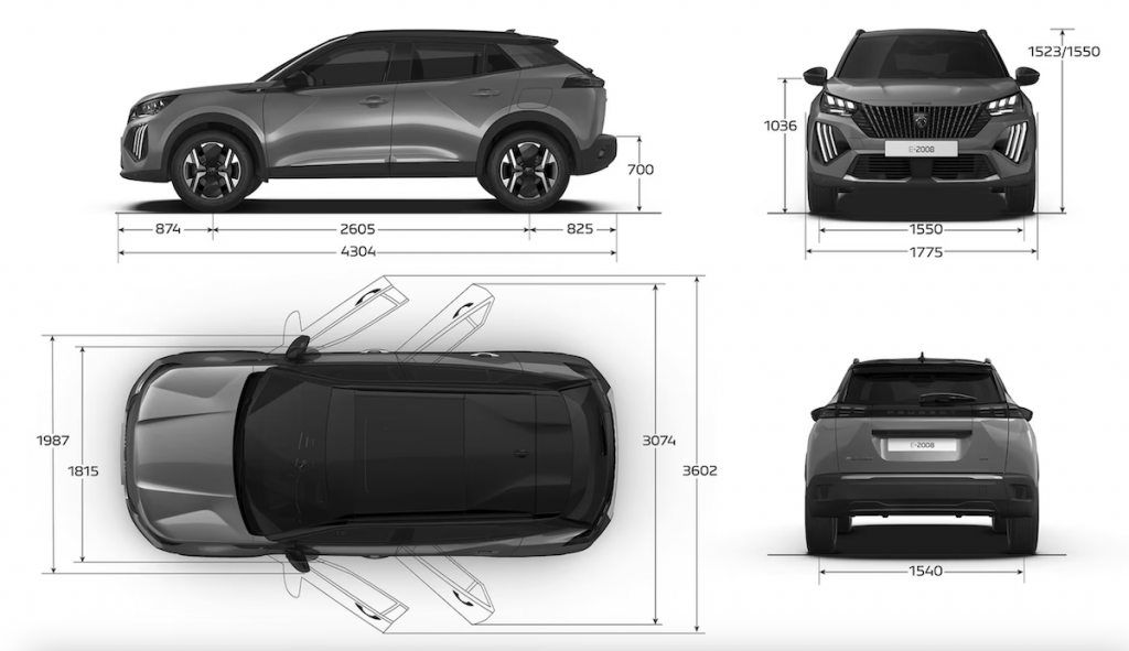dimensoes-peugeot-2008 Dimensões do Peugeot 2008