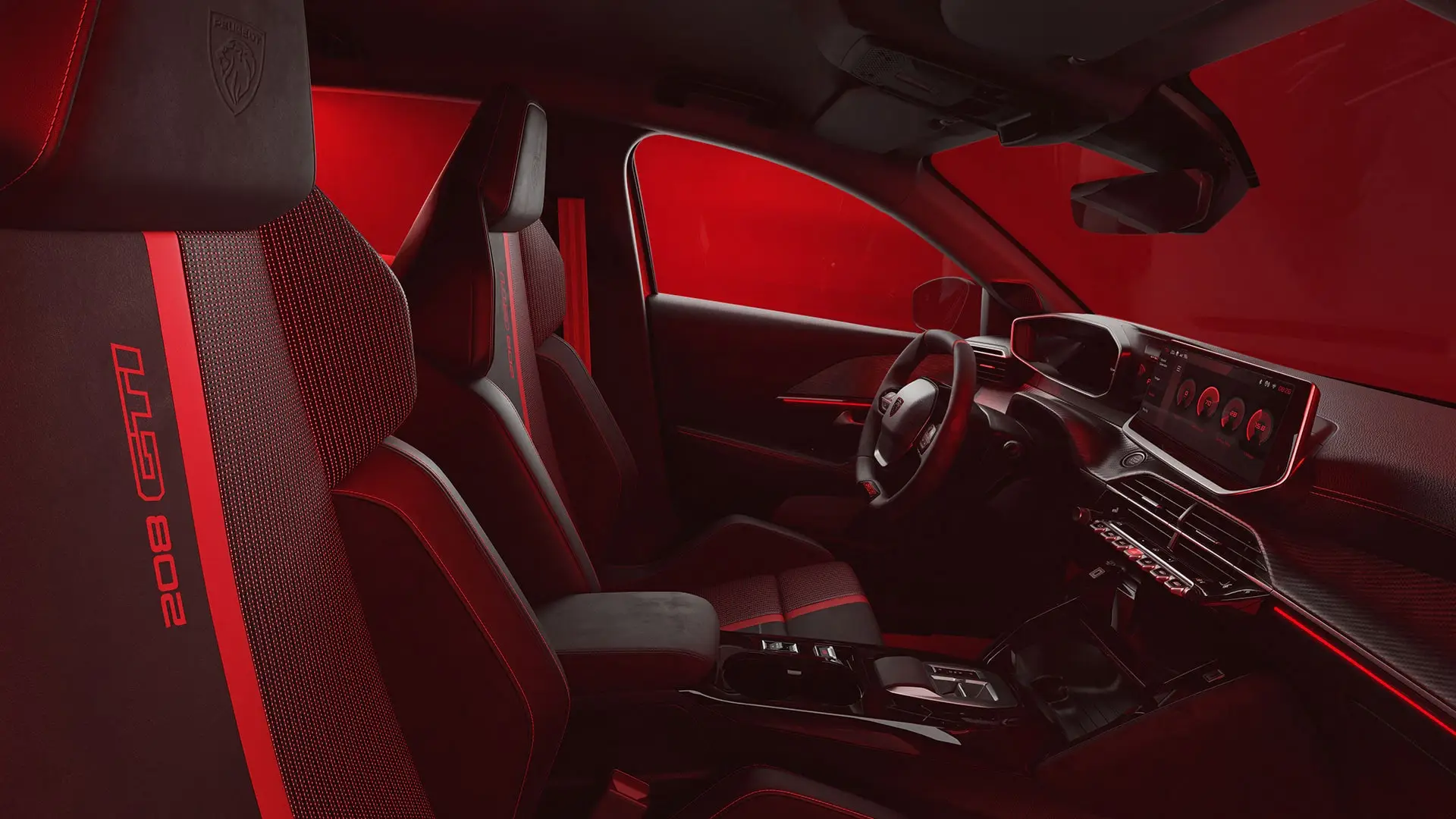 Interior do novo Peugeot E-208 GTi