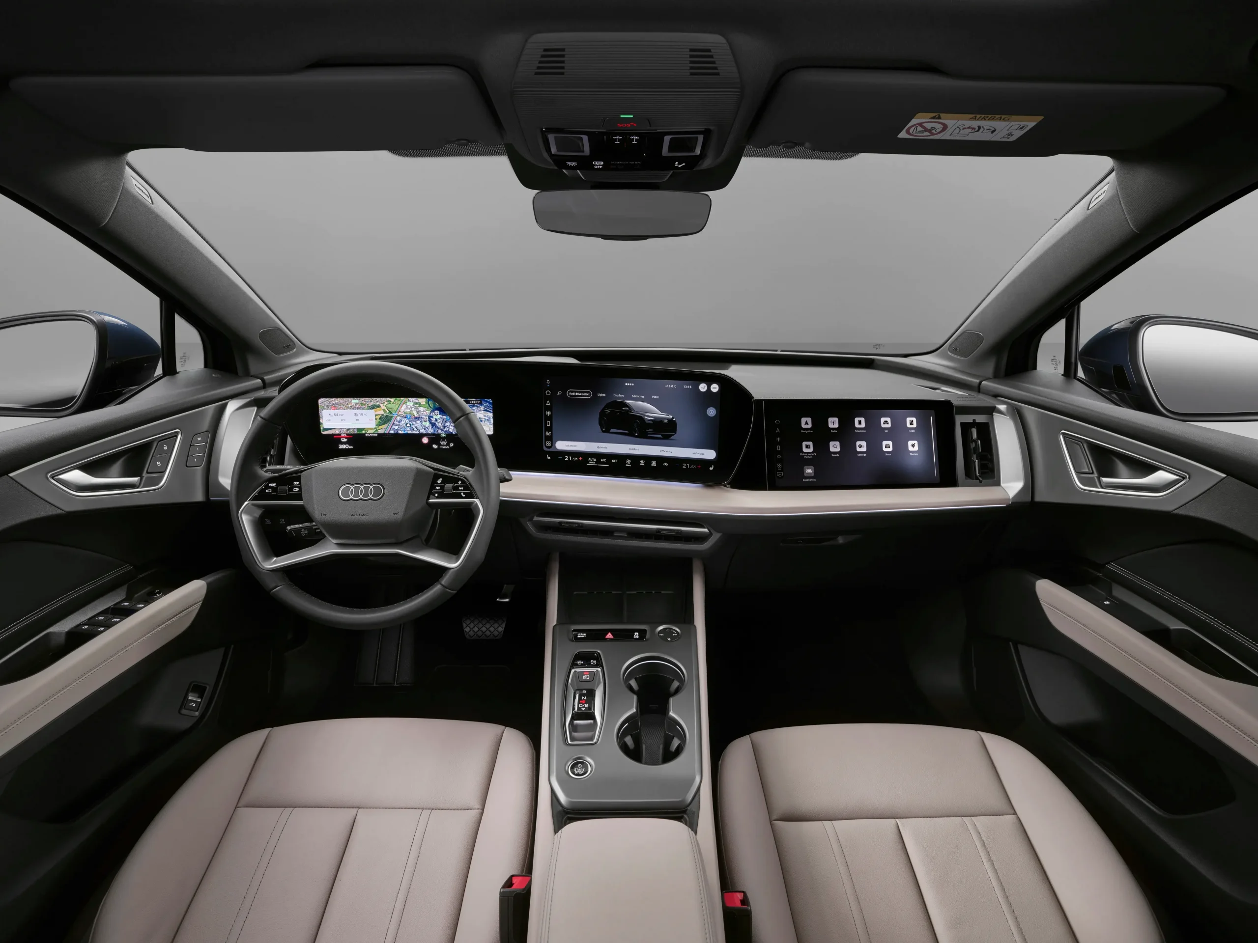Vista interior do novo Audi Q4 e-tron