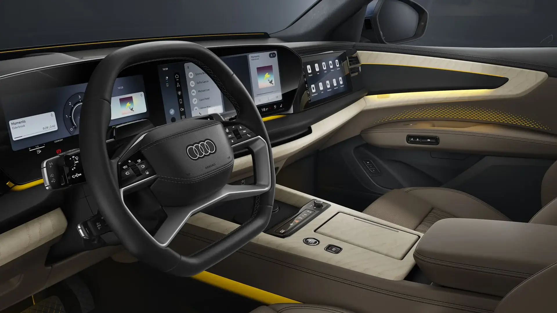 Vista interior do Audi Q9