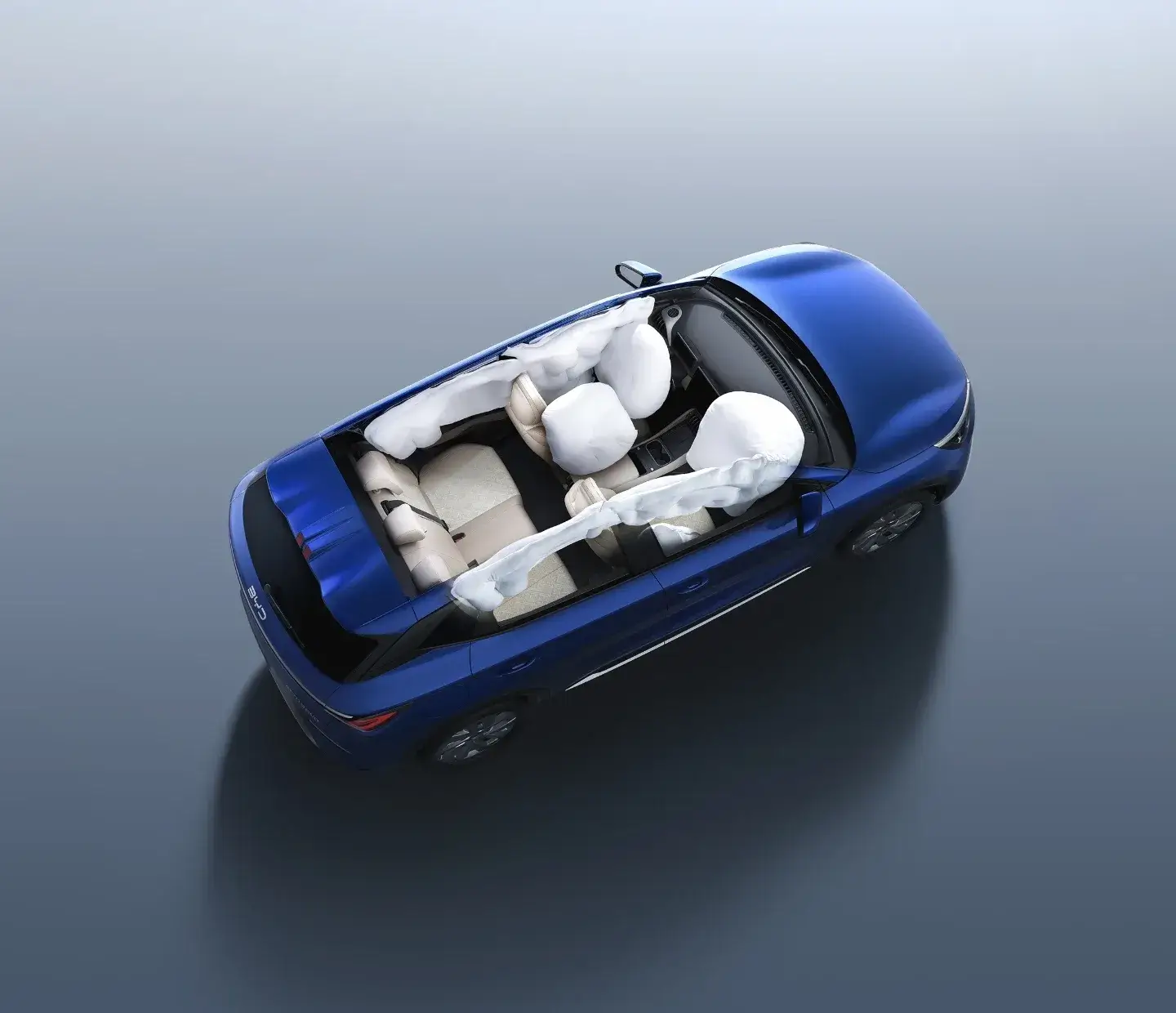 BYD ATTO 3 EVO visto de cima com vista interior