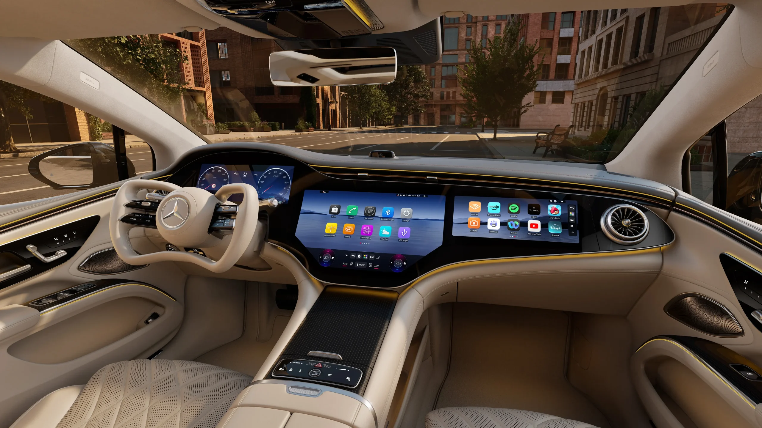 eqs-1 Vista interior do Mercedes-Benz EQS Limousine