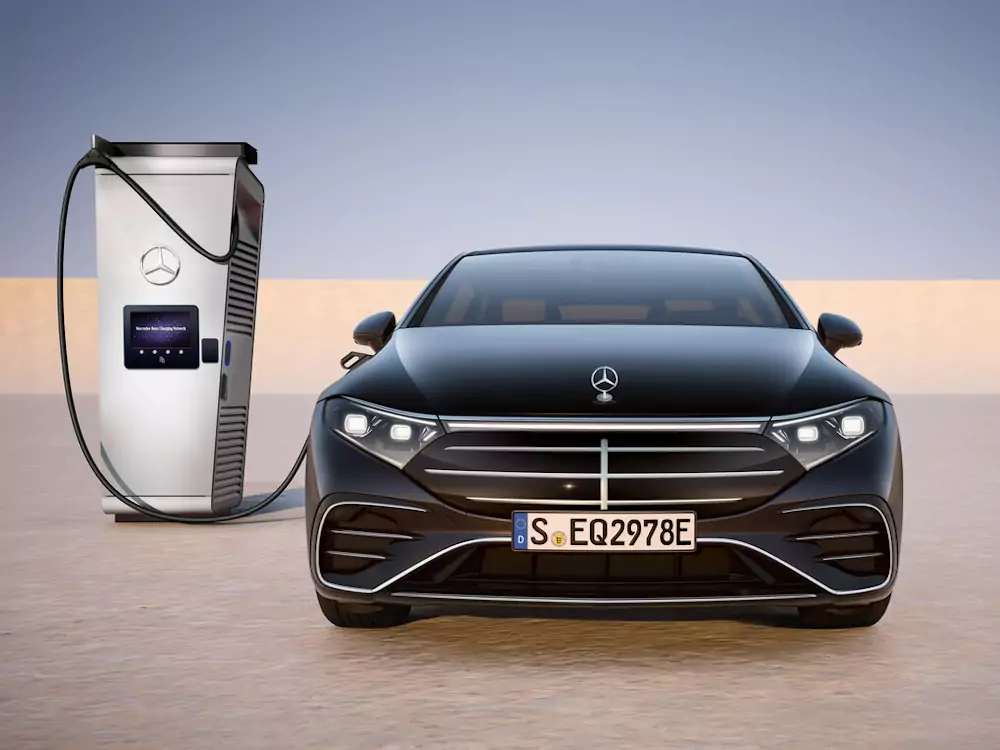 eqs-limousine-eletrico Mercedes-Benz EQS 100% elétrico a carregar