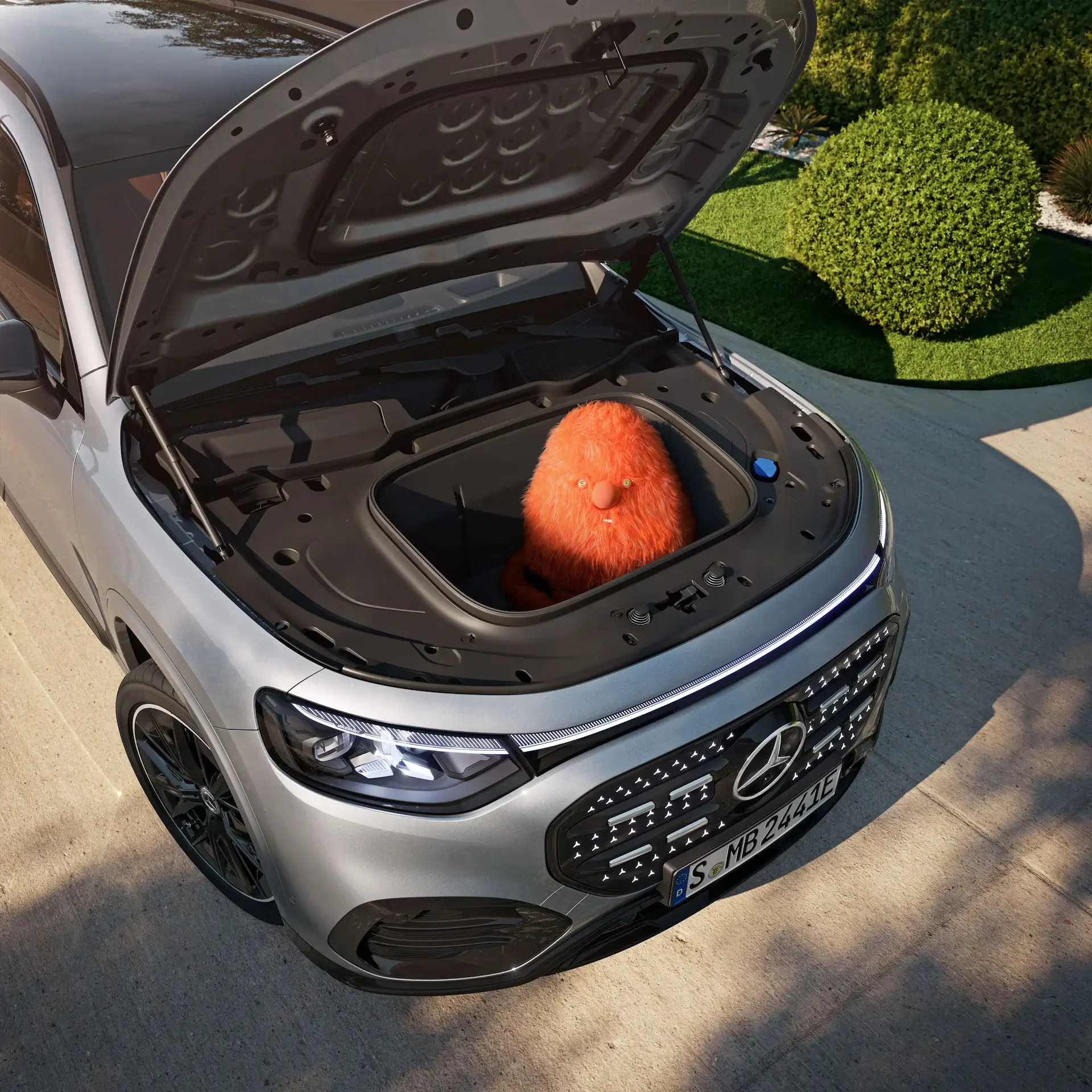 Vista da mala da frente do Mercedes-Benz GLB elétrico