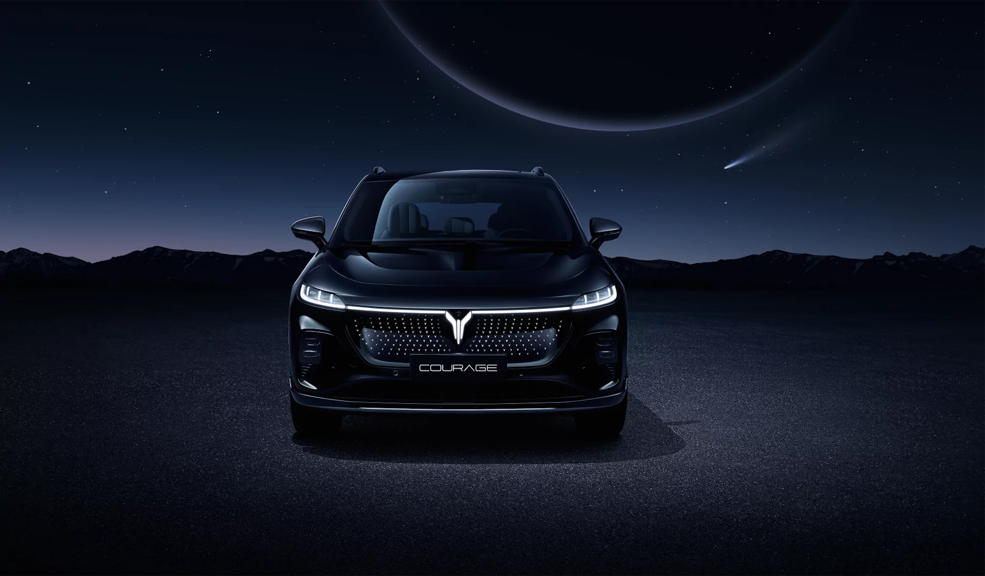 novo-voyah-courage grelha luminosa SUV Voyah Courage