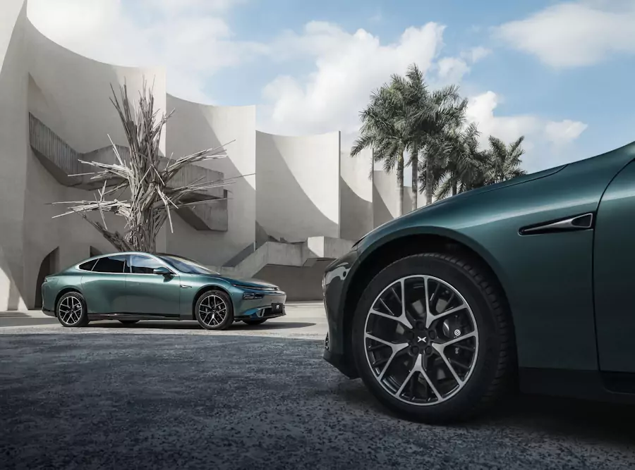 design-p7 XPENG P7 em verde