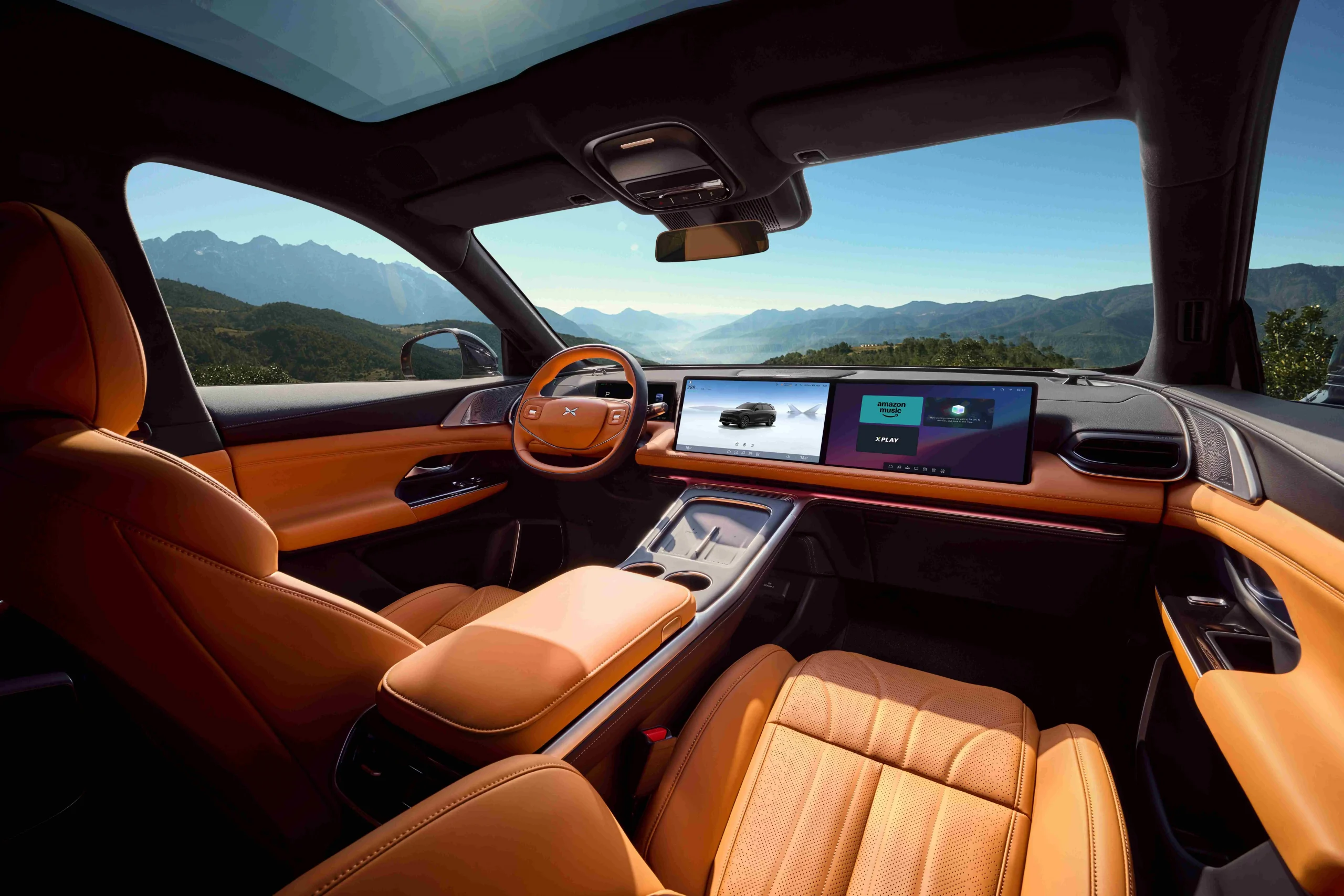 g9-interior Vista interior do novo XPENG G9