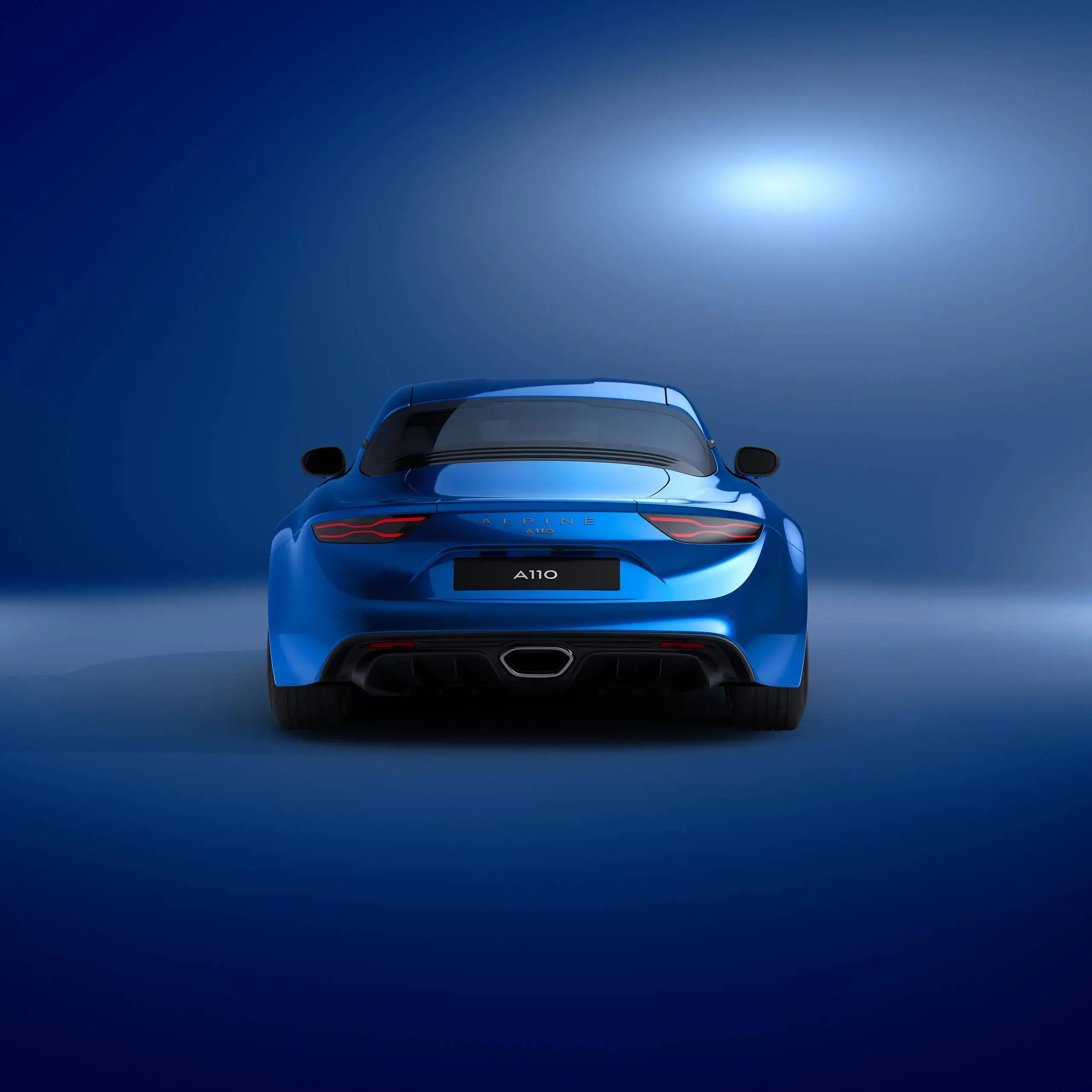 Alpine A110 visto de traseira