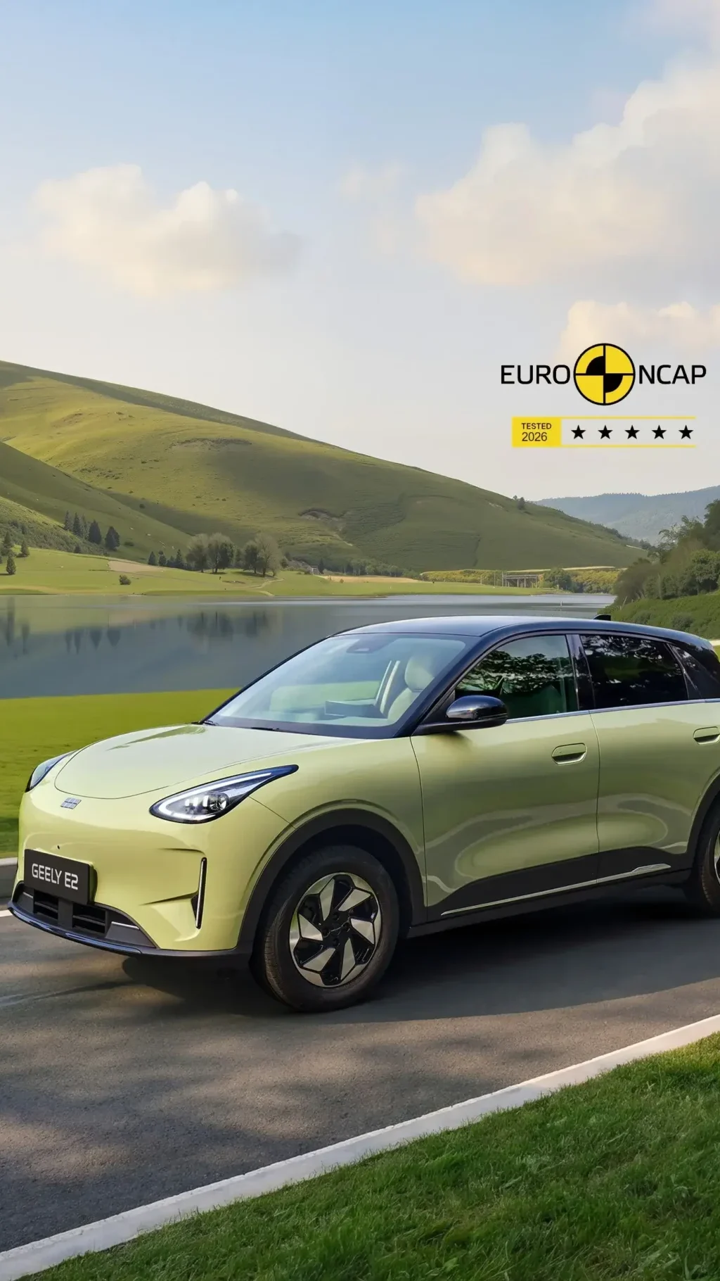 Geely E2 em estrada com certificado EURO NCAP