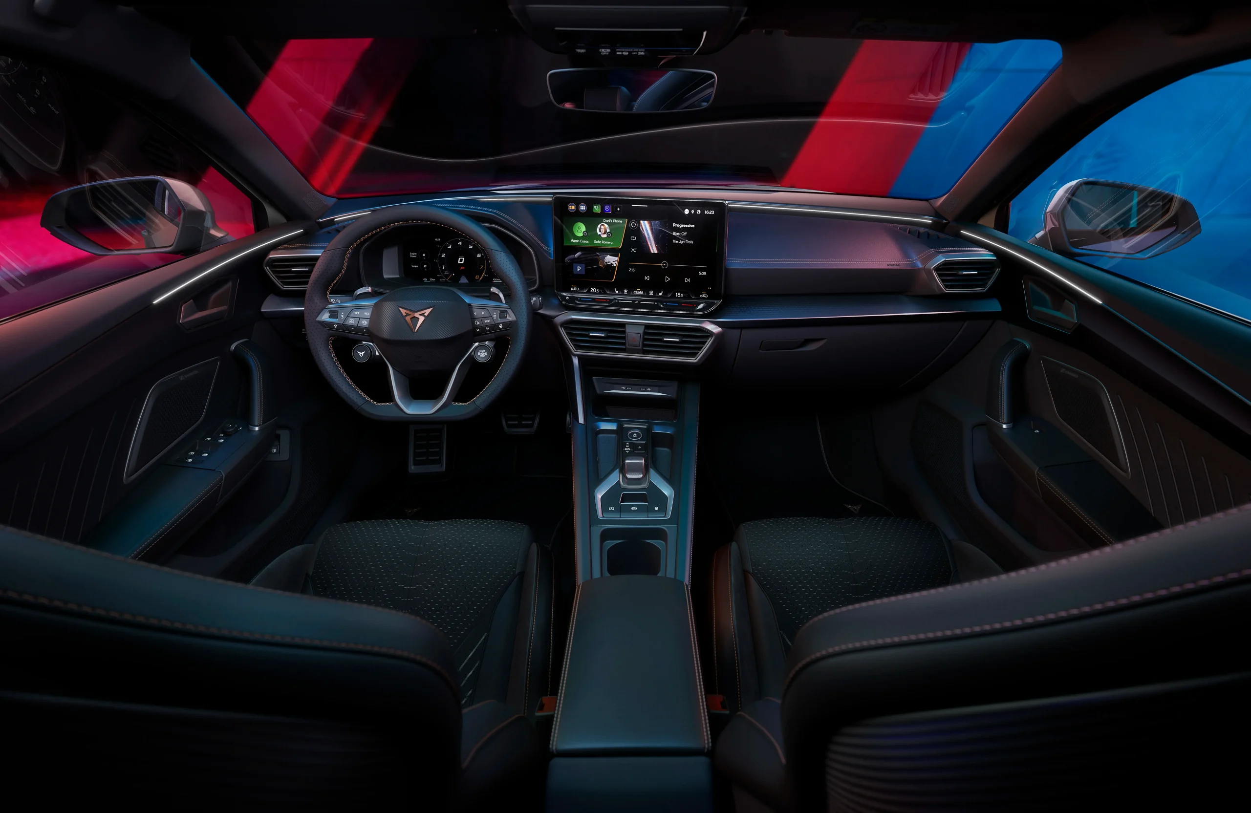 Vista interior do CUPRA Leon